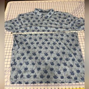 Floral Patterned Gray and Blue Fabric